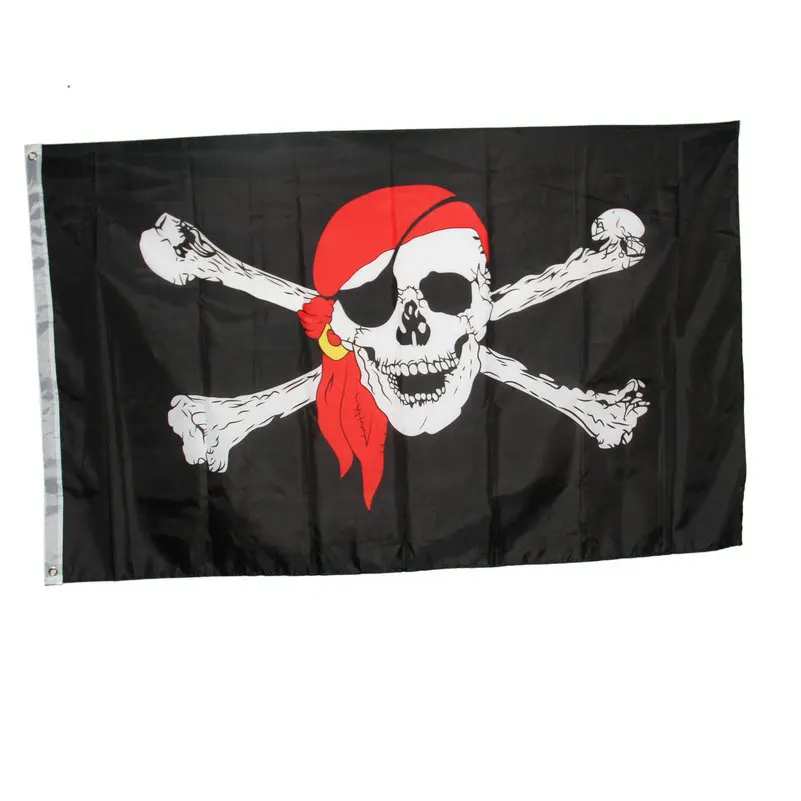 Череп крест Crossbones Jolly Роджер Карибские пиратские флаги баннер старый 90*150 см