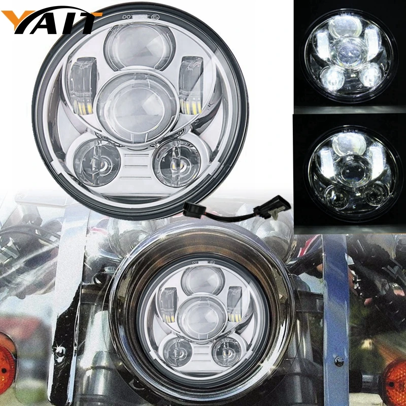 

1pcs H4 7 inch Motorcycle Projector LED Headlight High/Low Beam Light For Harley Davidson Tour Glide Head Light Bulb