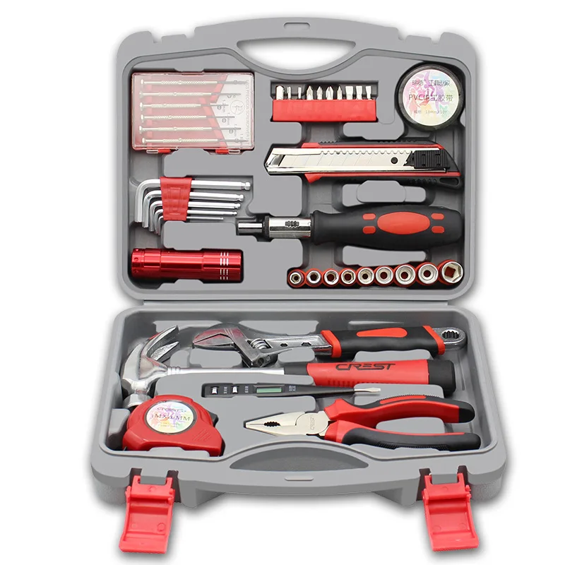 

Home Tools Socket Wrench Hand Tool Set Plastic Repair General Household Repair Kit with Toolbox Storage Case Screwdriver Knife
