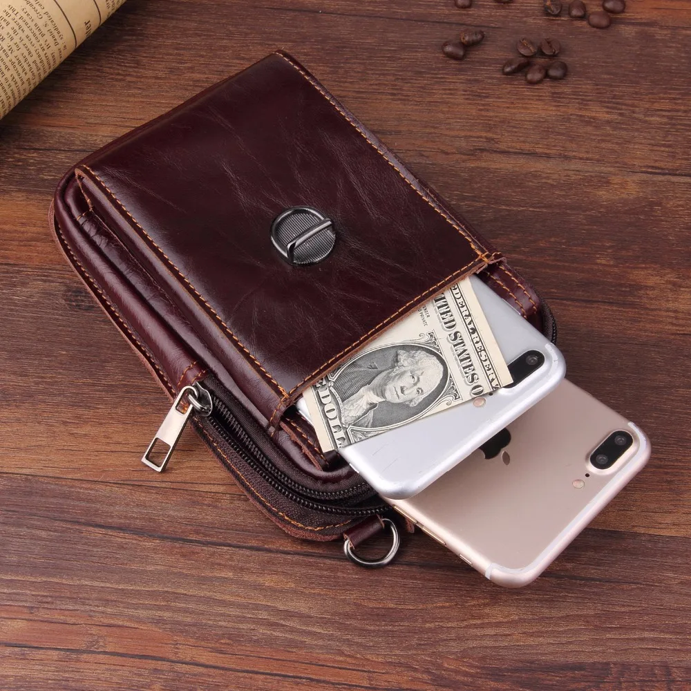 

Genuine Leather Pouch Shoulder Belt Mobile Phone Case Bags For Galaxy A6 (2018)/A6+ (2018),For Sony Xperia XZ2 Premium,For LG G7