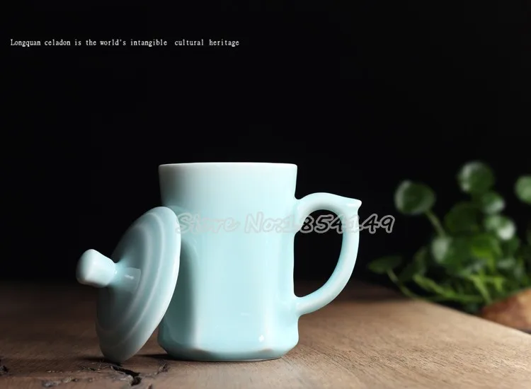 Китайский Longquan Celadon Gaiwan Китай Чай чашки и блюдца Чай ковша 340 мл национальным уровне мастер Чай фарфоровые чашки чай горшок