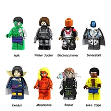 100pcs/lot PG8117 Super Heroes Hulk Electrocution Rogue Luke Cage Building Block Action Brick For Children Toys