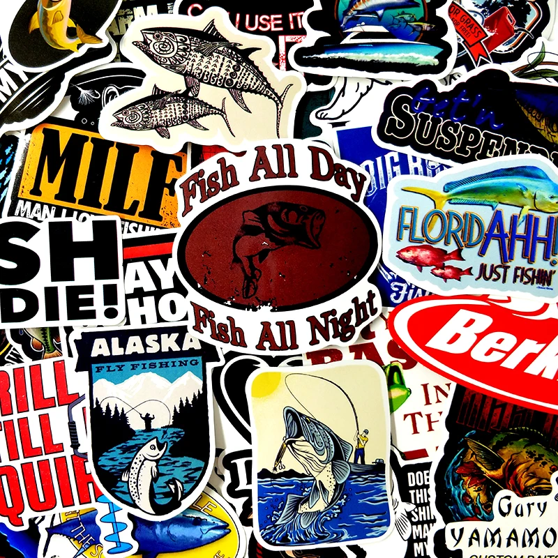 50Pcs/packt Fishing Series Graffiti Stickers for Luggage Computer Refrigerator Motorcycle Skateboard Backpack Leisure Stickers 50Pcs/packt Fishing Series Graffiti Stickers for Luggage Computer Refrigerator Motorcycle Skateboard Backpack Leisure Stickers