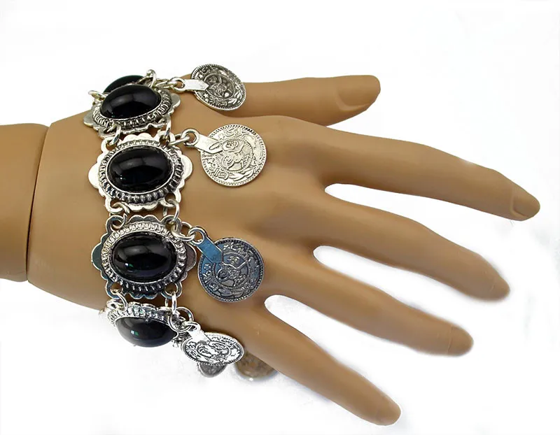 Ethnic Boho Blue Black Stone Beades Bracelets And Bangles For Women Gypsy
