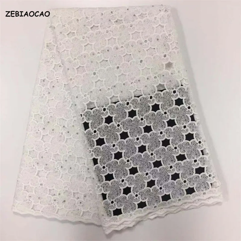 New design in 2020 France Mesh Hollow Water soluble Wedding lace High quality soft Nigerian Rhinestone wedding fabric | Дом и сад