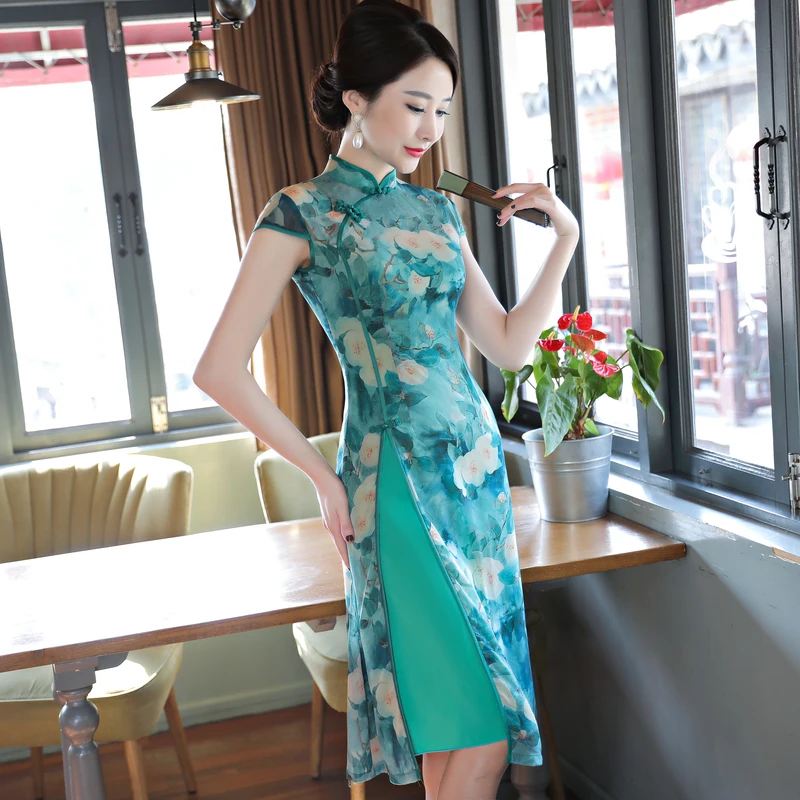 Шанхай история короткое Aodai вьетнамское платье для женщин традиционная одежда ao dai платье восточное платье китайское Cheongsam для женщин
