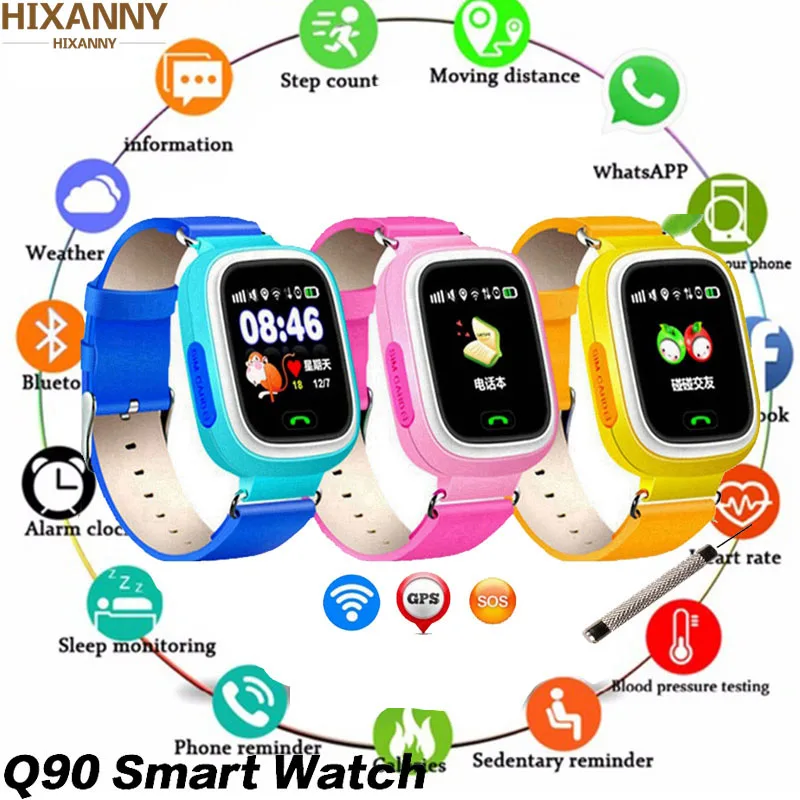 

Q90 GPS Child Smart Watch Phone Position Children Watch 1.22 inch Color Touch Screen WIFI SOS Smart Baby Watch Q50 q80 q60 Watch