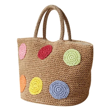 

New Portable Straw Bag Fashion Large Capacity Woven Shoulder Bags Single Beach Bag Female Big Handbag
