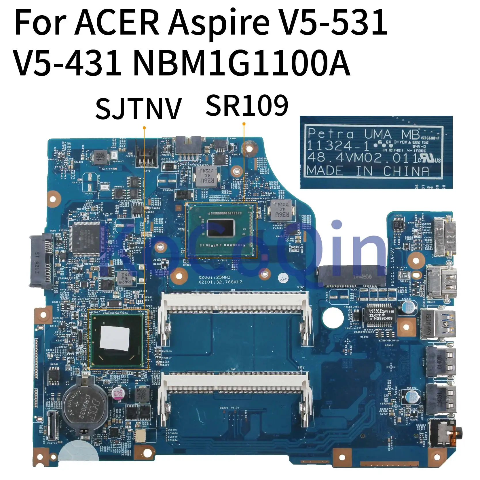 KoCoQin материнская плата для ноутбука ACER Aspire V5-531 V5-431 V5-571 Core 1007U 11324-1 48.4vm02.011 NBM1G1100A SR109