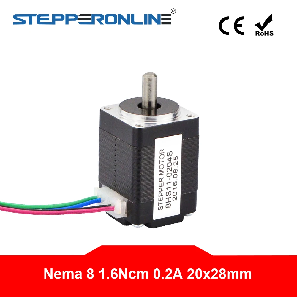 Шаговый двигатель Nema 8 20bygh 28 мм 2 3 нсм (унций. Дюйма) 4 проводной 1.8deg 0.2A Nema8 шаговый