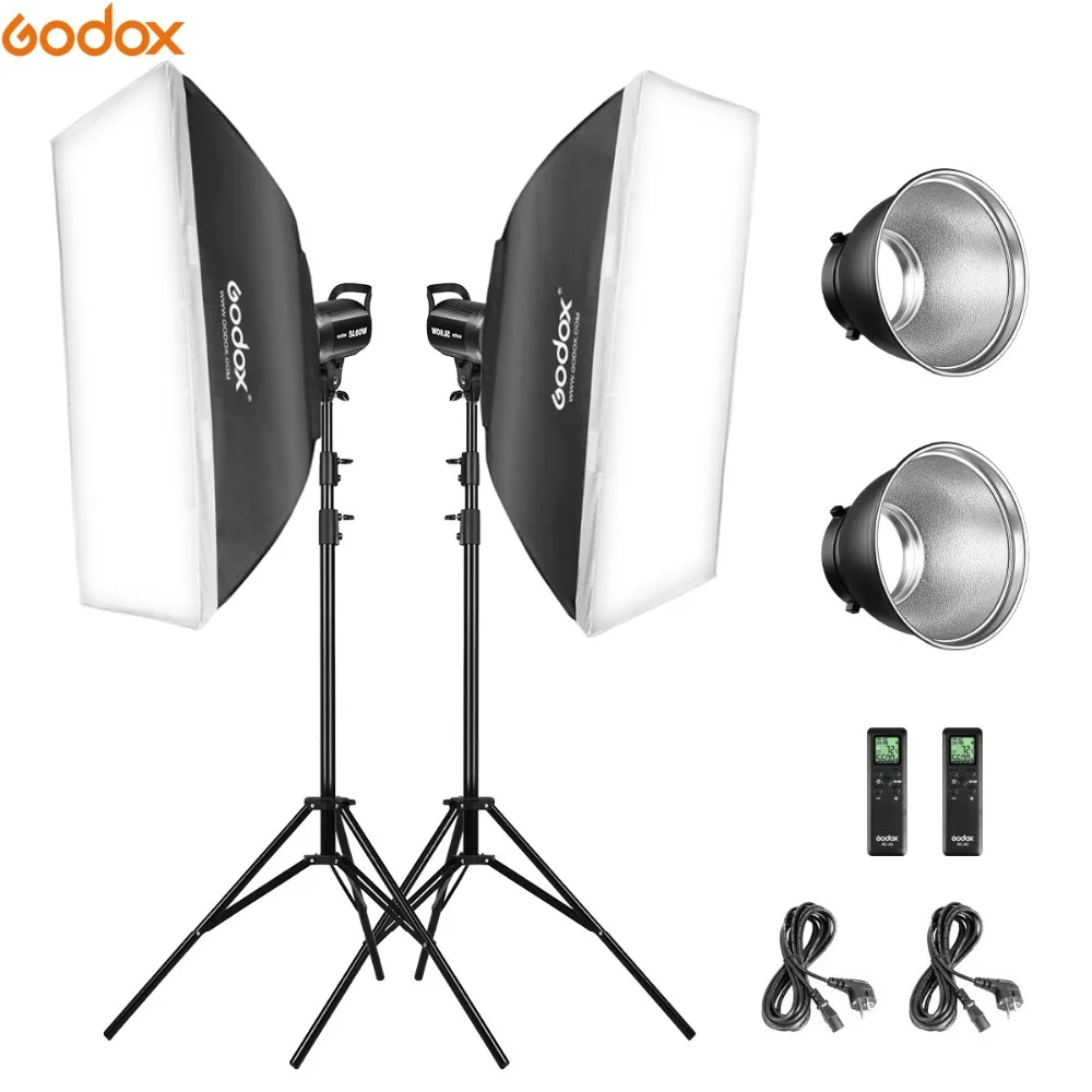 Студийный светодиодный светильник Godox 2*1 60 Вт 5600 к непрерывный для фотостудии и