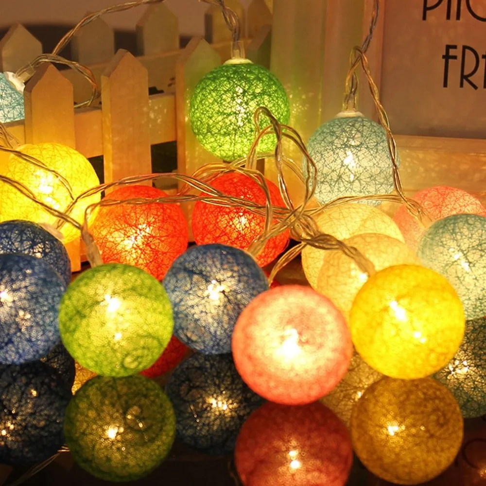 Светодиодный светильник, креативный шерстяной шар, лампа на батарейках, домашний декор, сказочный светильник для Рождества, свадьбы
