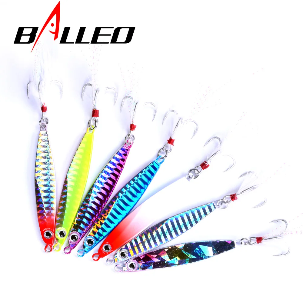 Balleo лазерный металлический джиг 7 г 4,5 см отсадочные приманки 7 цветов наживка для рыбалки приманки металлические приманки рыболовные джиг принадлежности для щуки рыбалки