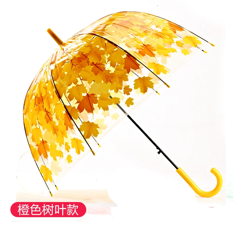 Прозрачный зонтик с длинной ручкой, креативный полуавтоматический зонтик для дождливой погоды для женщин, защита от дождя для мам, 8 ребер, Paraguas