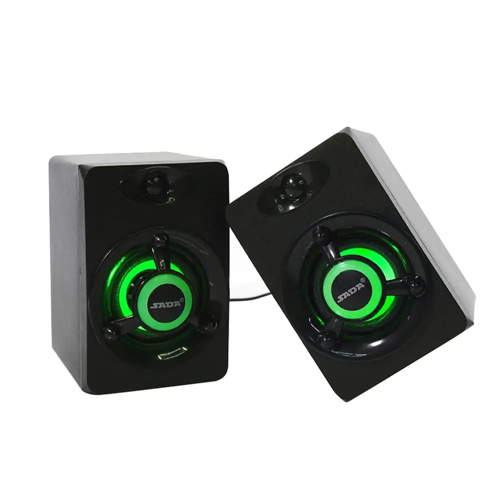 SADA V 118 USB проводной динамик светодиодный компьютерный бас стерео музыкальный