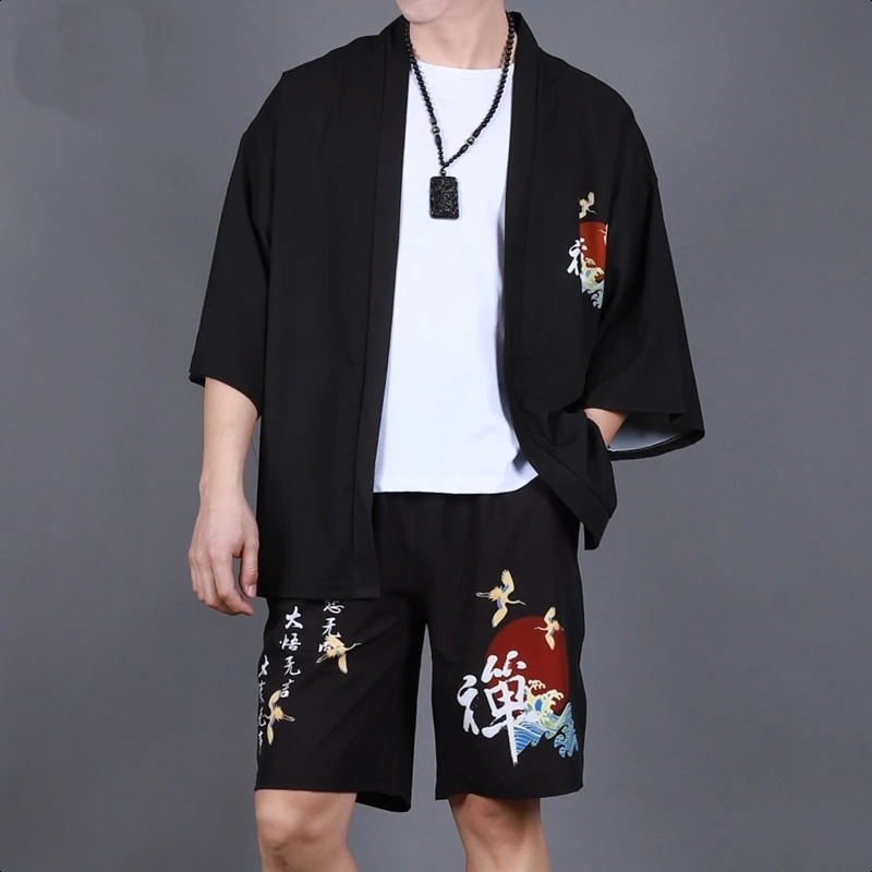 Yukata haori, мужское японское кимоно, кардиган, мужской костюм самурая, одежда, кимоно, куртка, мужское кимоно, рубашка yukata haori FF001B