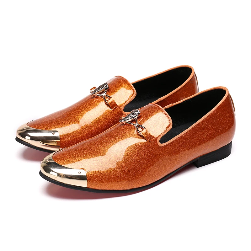 Tendance Bella Loisirs or Noir Noce 47 38 Homme D'été De Slip Cuir orange Robe Pour Sur Christia Chaussures En Derby Hommes Noir rouge Charme 8xv8dq