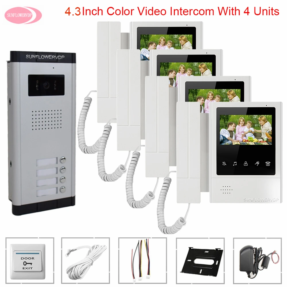 Видеовызова с мониторами для видеодомофон частного домофон 4,3 Инче дома домофон системы видеонаблюдения