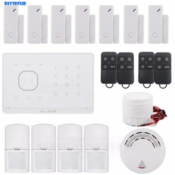 

DIYSECUR Smoke Sensor Android / iOS Application Wireless GSM Automatic Dialing Home Office Burglar Alarm System