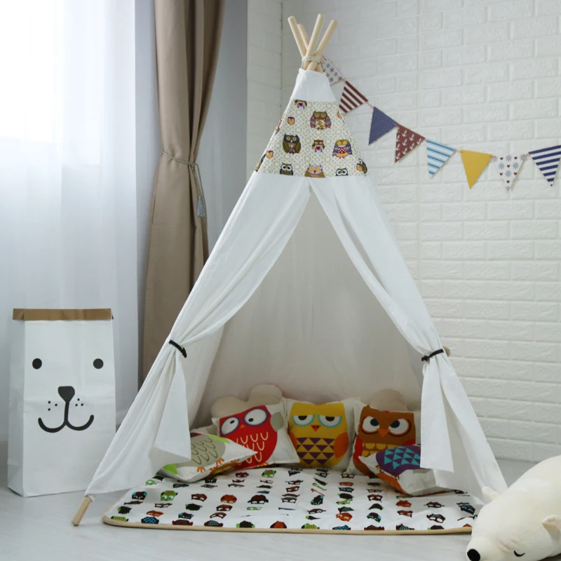 

Cotton Canvas Indian Play Tent Kids Teepee Childrens Teepee, Tipi Tent Wigwam Toy Tent