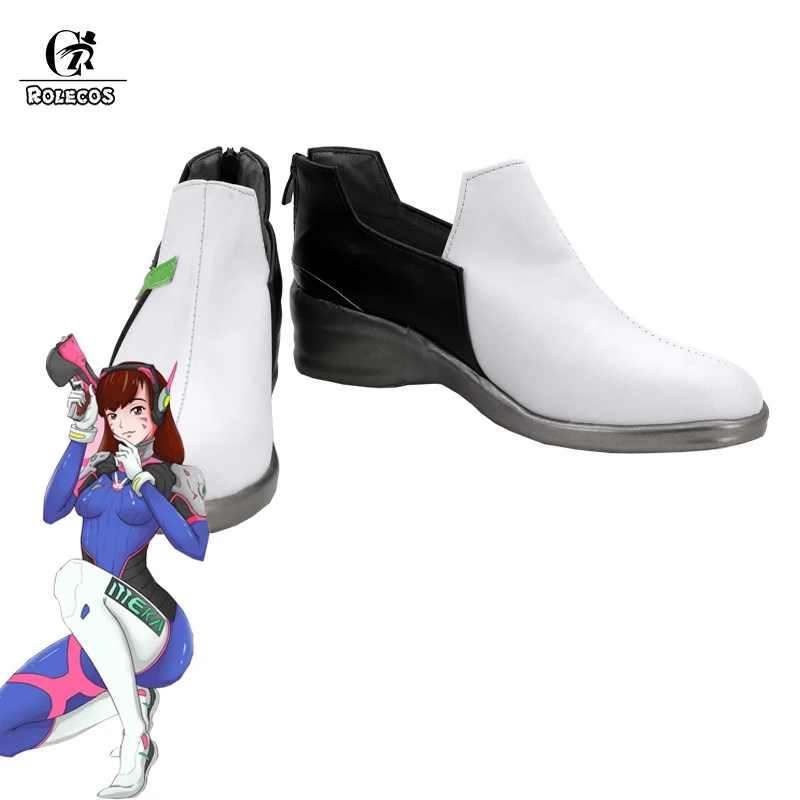

ROLECOS Over Game Character D.VA Cosplay Costumes Shoes DVA Cosplay Shoes Women Game Cosplay White Shoes