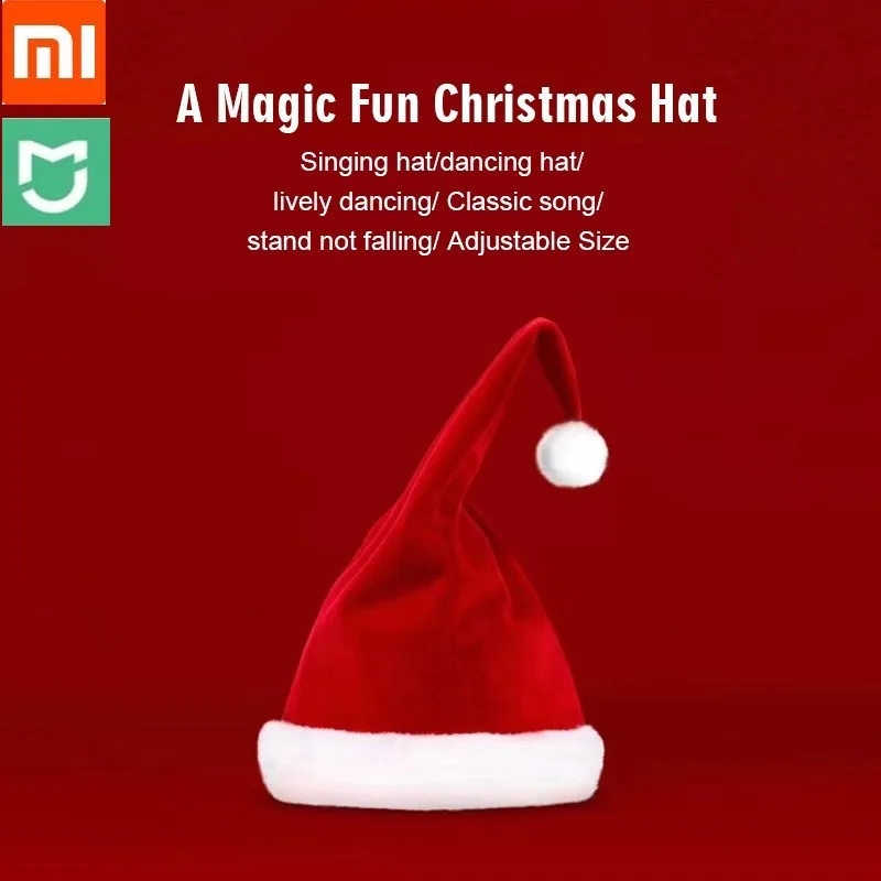 

2018 Newest Xiaomi Mijia Magic Fun Christmas Hat Stand Not Falling Size Adjustable Santa Claus Hat Singing Dancing Christmas Cap