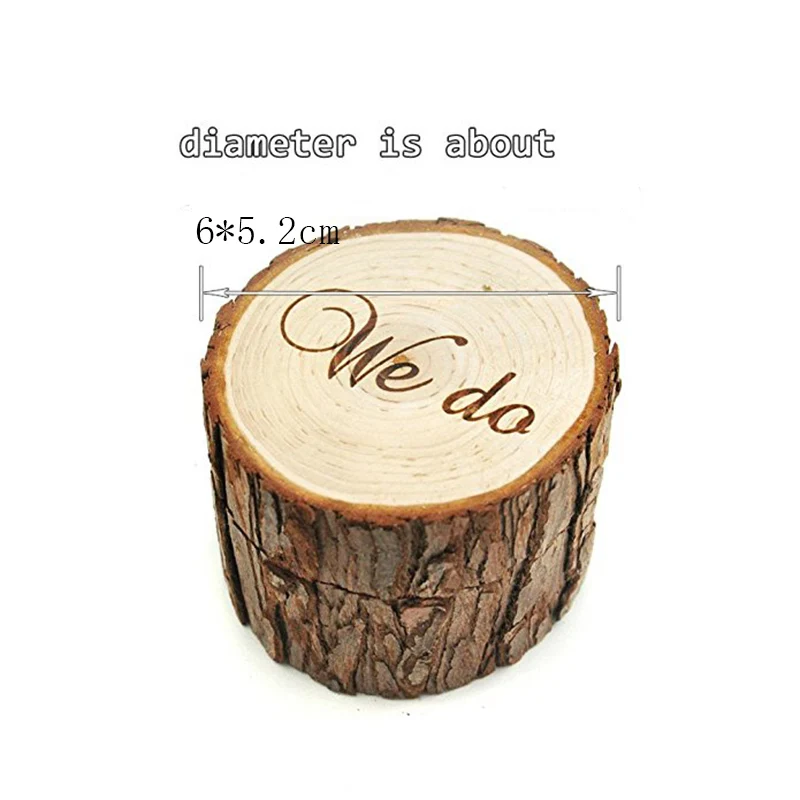 1pcs Romantic Wooden Printed "we do " we Shabby Chic Rustic Wedding Ring Bearer Storage Box Holder for wedding party