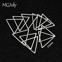 20 шт./лот 25 мм золотой и серебряный цвет металлическая треугольная подвеска ручной работы DIY детали для серег ювелирные аксессуары AC005