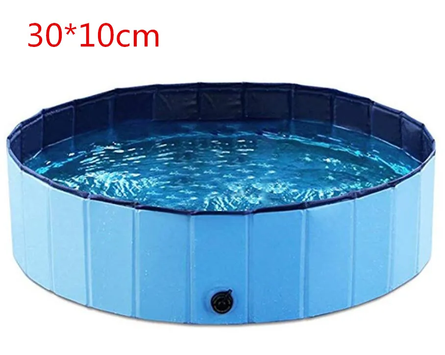 Foldable Pool Dog Pet Swimming Pool For Dog Big-Size Collapsible 4 Seasons Pet Playing Washing Pond For Cat Large Dog Summer - Цвет: blue s