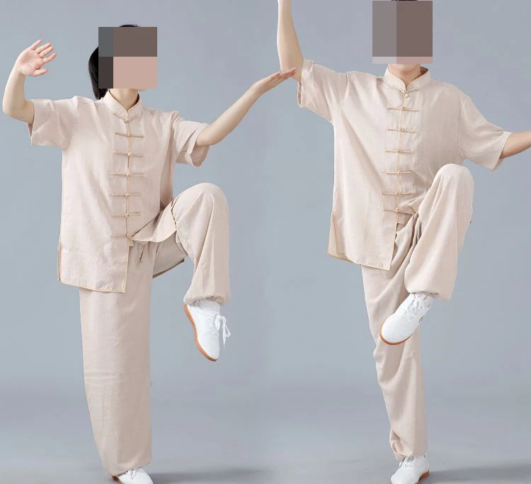

Unisex 6color Summer cotton&linen short sleeve Tai chi clothing taiji suits kung fu uniforms martial arts wushu suits
