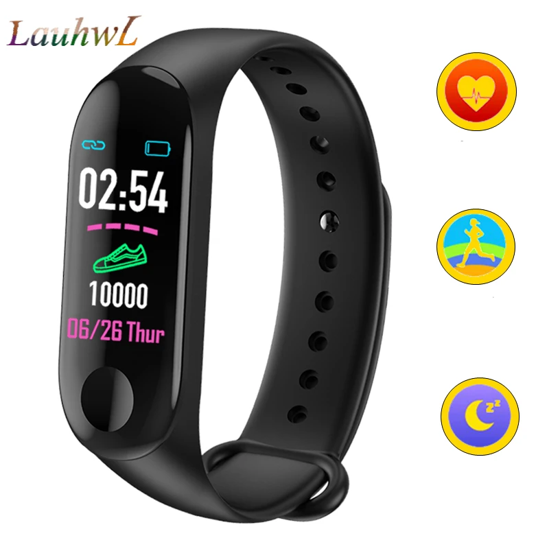 

Cheap Color Screen Smart Wristband Bracelet Band M3 Smart Band Touch Screen Battery 90mAh Pulse Heart Rate Step For Android IOS
