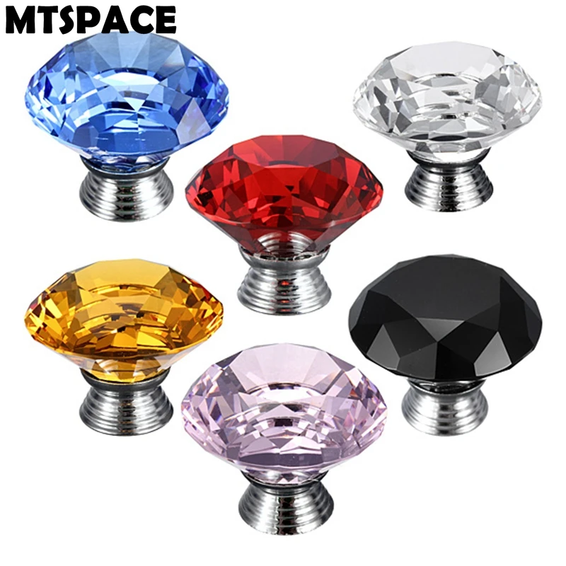 MTSPACE 1PC Colorful 30mm Diamond Shape Crystal Glass Cabinet Cupboard Door Drawer Knob Handle Crystal Glass And Aluminium Alloy MTSPACE 1PC Colorful 30mm Diamond Shape Crystal Glass Cabinet Cupboard Door Drawer Knob Handle Crystal Glass And Aluminium Alloy