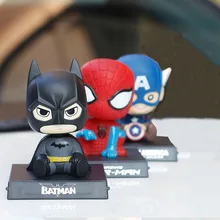 Автомобиль украшения творчества Капитан Америка милый мультфильм качающейся головой держатель телефона подкладке украшение приборной панели Авто интимны