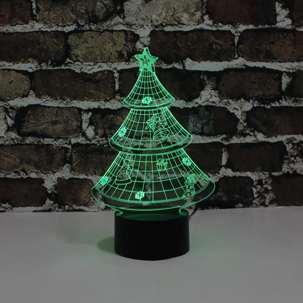 YJM-2823 рождественские подарки на Рождество дерево 3D светодиодный ночники атмосферу праздничные принадлежности освещения ко Дню Святого Валентина Декор