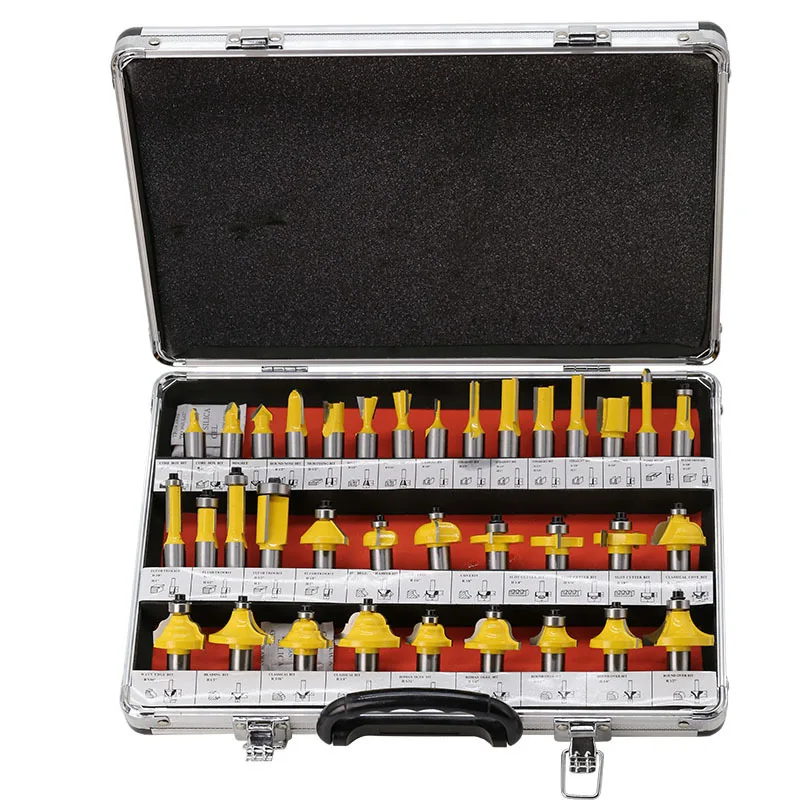

35Pcs/Set Milling Cutter Bits Cutting Tools Drill Bit Woodworking Router Bits Shank Router Bits Set For Woodworking