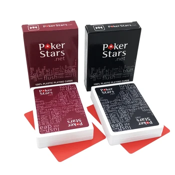 

New Hot 2 Sets/Lot Texas Holdem Plastic playing card game poker cards Waterproof and dull polish poker star Board games qenueson