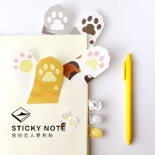 1 Set Memo Pads Sticky Notes Kawaii Cute Cat claw Paper Post It Daliy Scrapbooking Stickers Office School stationery Bookmark