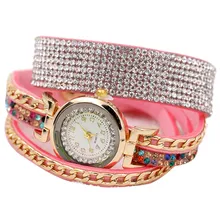Important Excessive High quality relogio feminino Girls Vogue Informal Analog Quartz Girls Rhinestone Watch Bracelet Watch jan22
