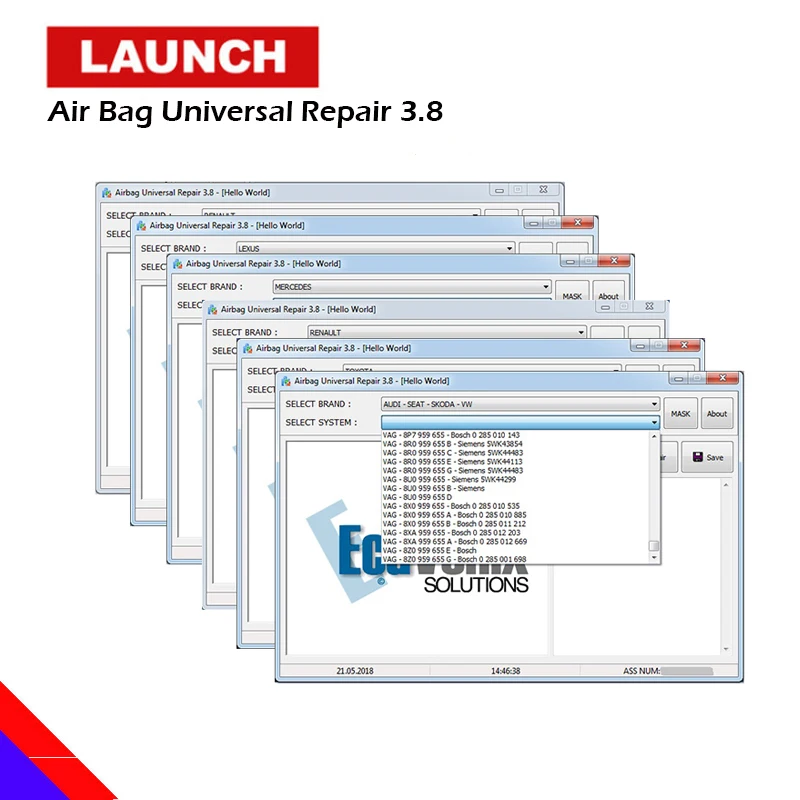 Airbag Universal Repair 3.8 Air Bag ECU Repair Software Car SRS Repairing Tool Latest Version Of 2018