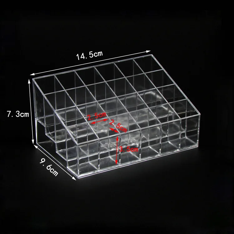  Transparent Acrylic 24 Lipstick Display Stand Case Jewelry Makeup Organizer Tool Cosmetic Home Stor