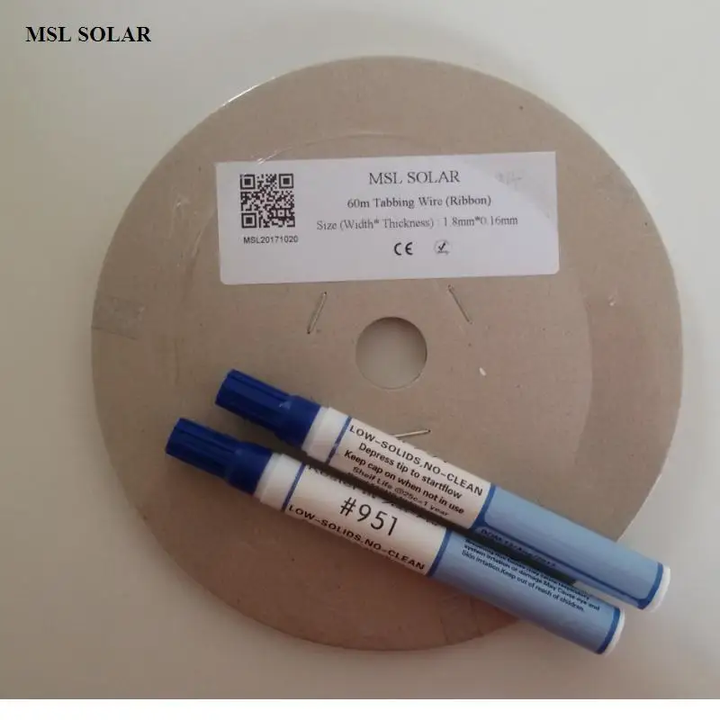 

ALLMEJORES 200Feet Solar cell Tabbing wire 1.8mm*0.16mm.Tin-plate Copper strip for diy solar panel.Give 2pcs flux pen for free.