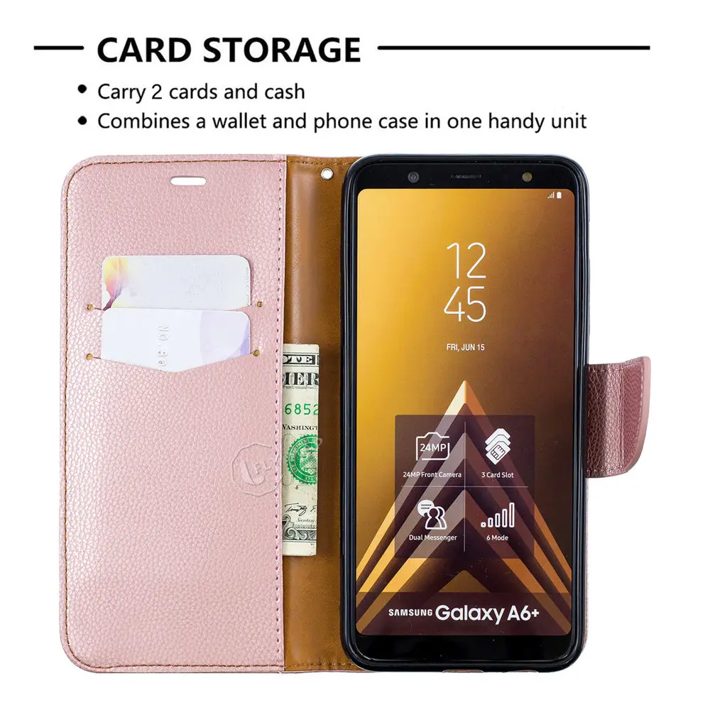 Флип Чехол Для samsung Galaxy A6 плюс A605 A605FN/DS бумажник телефон кожаный чехол 6 плюс SM-A605FN/DS SM-A605F силиконовый чехол