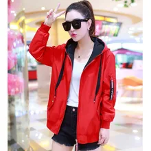 Двусторонняя короткая куртка женская с длинными рукавами пальто Осень Толстовка Женская мода с капюшоном Свободная куртка повседневные топы высокое качество