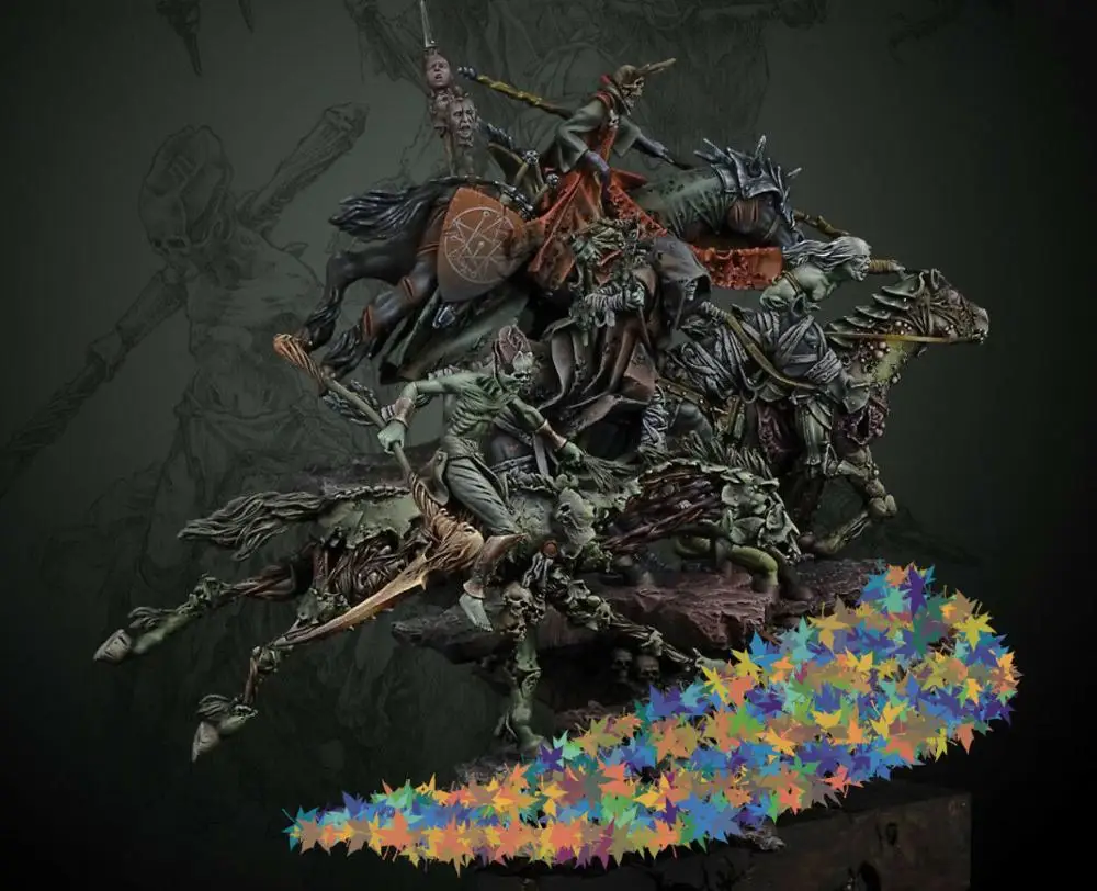 

Unassambled 1/32 54MM Horsemen of the Apocalypse INCLUDE 4 Resin figure miniature model kits Unpainted