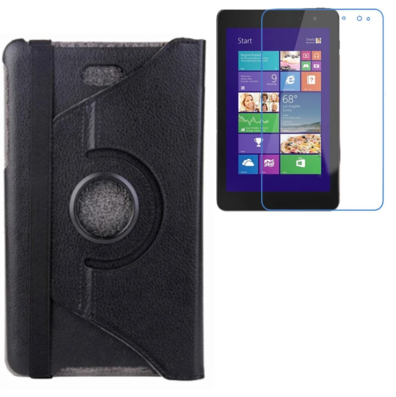 

1x Clear Screen Protector , Rotating 360 Degree Luxury Folio Stand Leather Case Cover For Dell Venue 8 Pro 3840 3845 5830 8