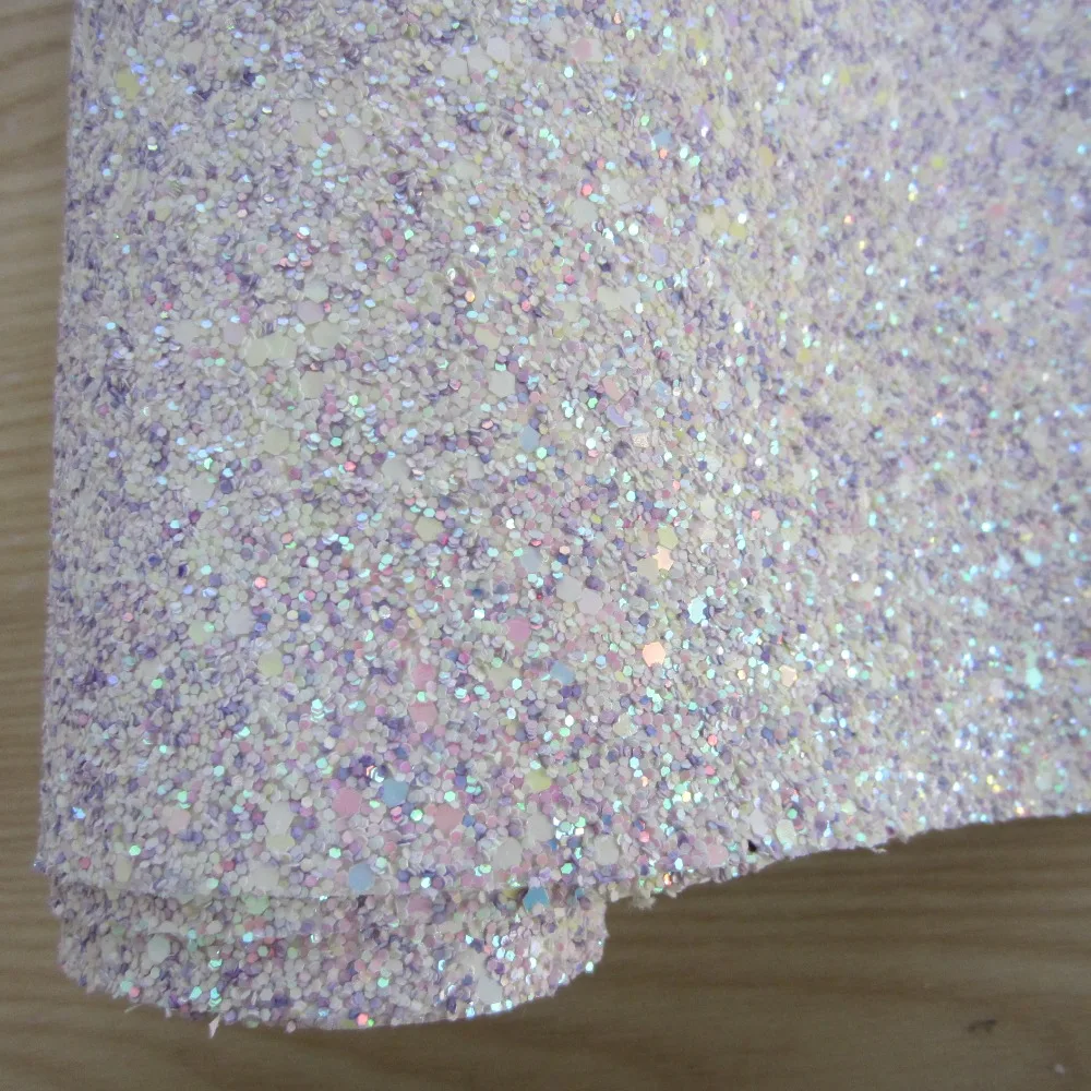 

8"x11"(21cmX29cm) Chunky White Purple Mix Glitter Faux Leather Sheet Quilting Fabric pu leather fabric for bows DIY 1piece K0024