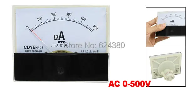 Индикатор амперометра 44C2 DC 0 500uA 50uA 100uA 200uA 300uA измеритель тока|amperemeter dc|current meterdc current