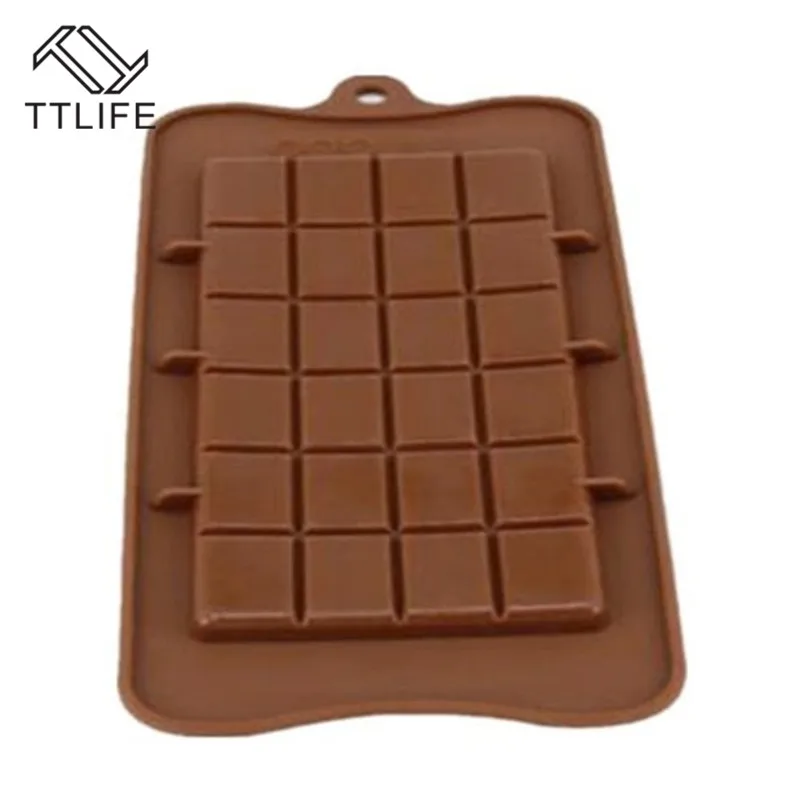 

TTLIFEHalf Square Chocolate Mold Bar Block Ice Silicone Cake Candy Sugar Bake Mould cookie Stencil Tool