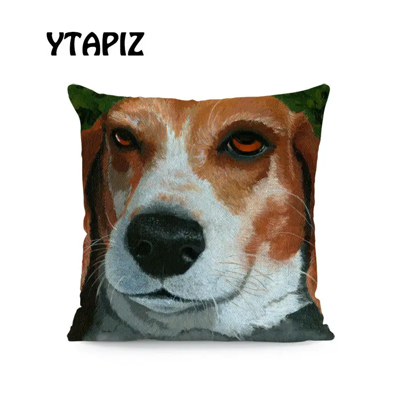 ПЭТ покрывало для подушки для собаки мопс-бульдог Beagle Foxhound Doberman декоративная спальня диван наволочка 45*45 бархат - Цвет: 4