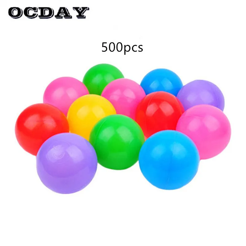 

OCDAY 500pcs Toy Balls Colorful Soft Plastic Ocean Ball Eco-Friendly Water Pool Ocean Wave Ball Pit Toys for Baby Kids Dia 5.5cm
